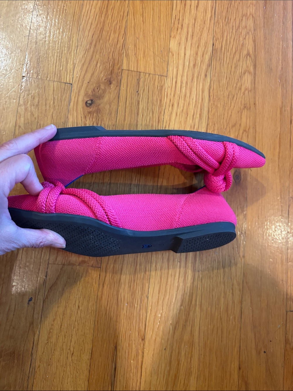 Rothy's Hot Pink Pointed-Toe Knot II Flats Sz 6 - Picture 6 of 6